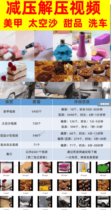 抖音热门解压系列视频素材，热门短视频素材资源-码小屋资源库