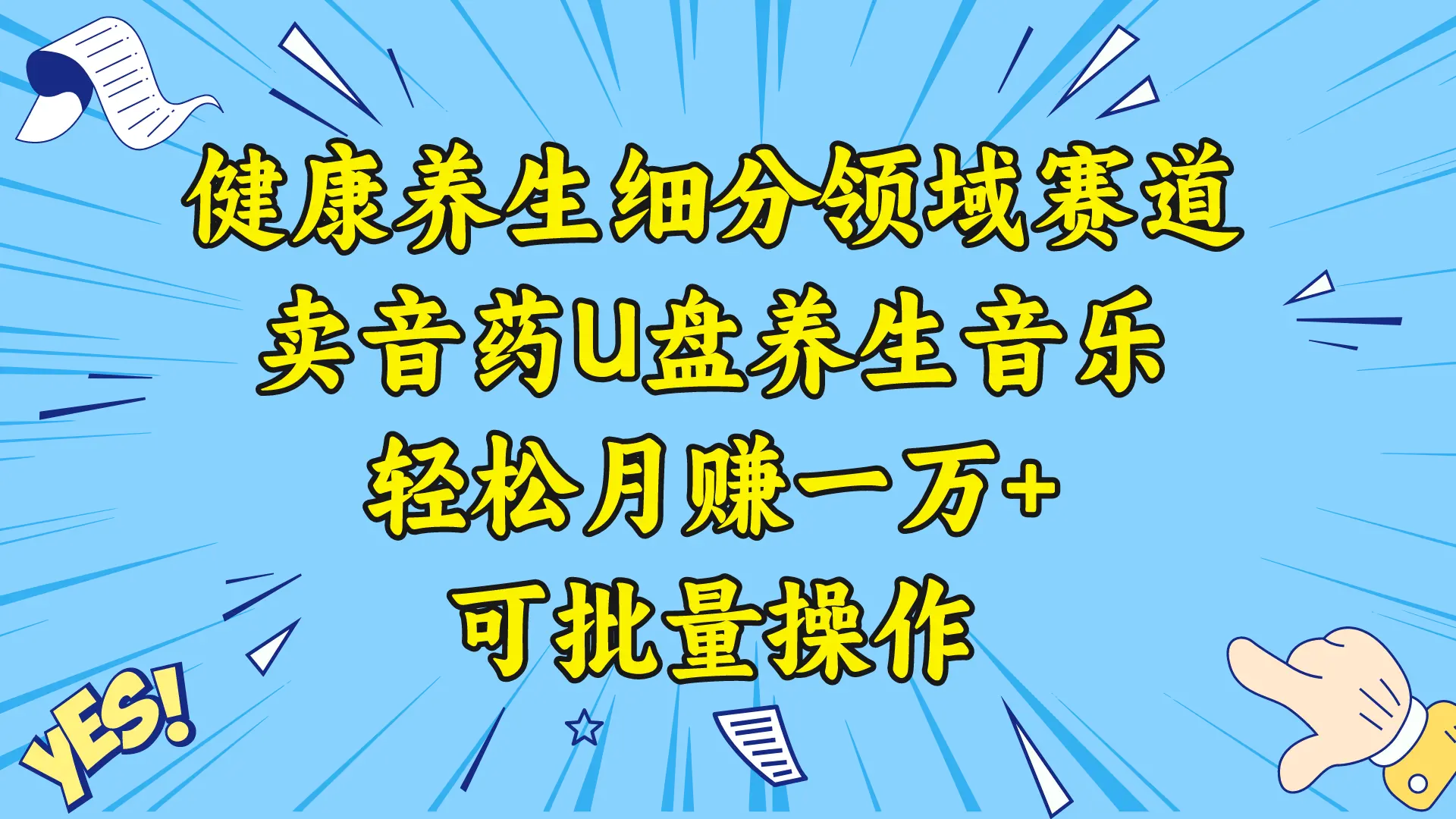 健康养生细分领域赛道，养生音乐U盘，轻松月赚一万+，可批量操作_云峰项目库