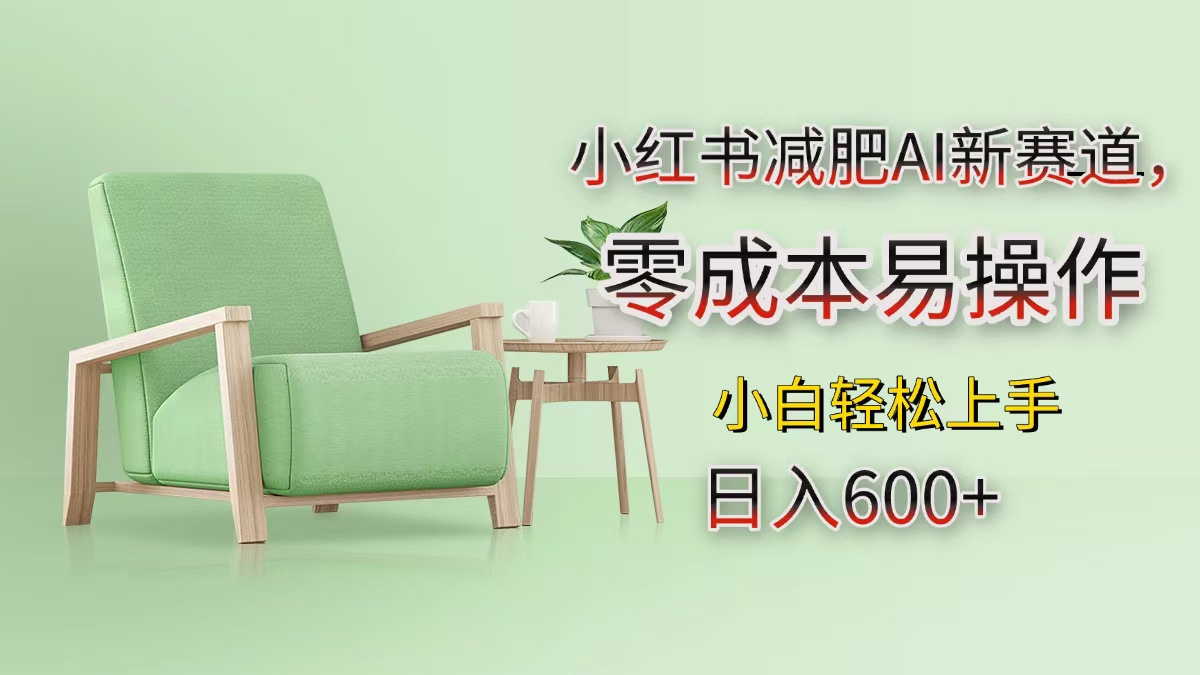 小红书减肥AI新赛道，零成本易操作，小白轻松上手，日入600+_云峰项目库