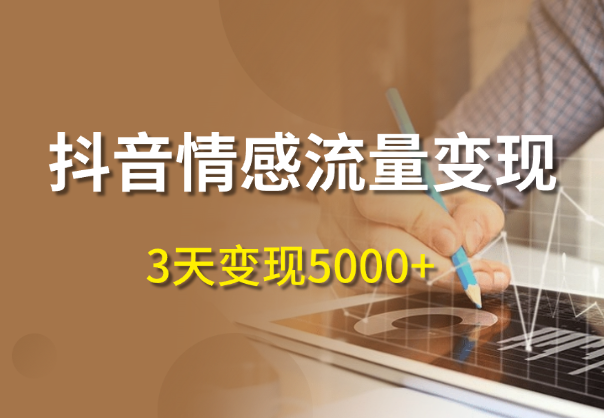 抖音情感流量变现，一个赛道模板3天变现5000+_云峰项目库