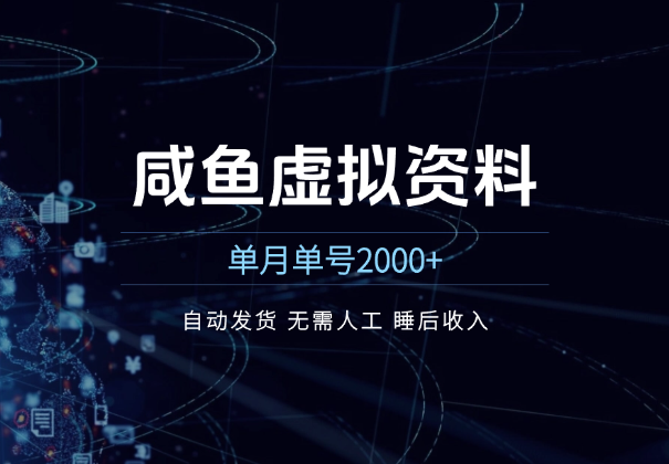 咸鱼虚拟资料 自动发货 无需人工 单月单号2000+_云峰项目库
