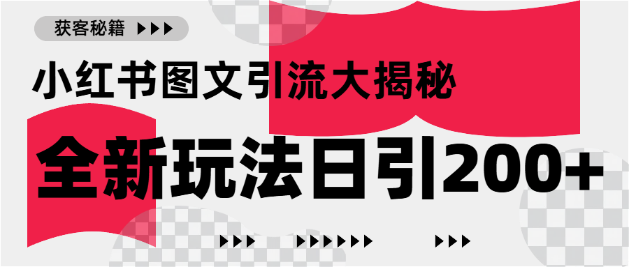 小红书图文引流，只需一张图片即可撬动百万流量，日引200+创业粉_云峰项目库