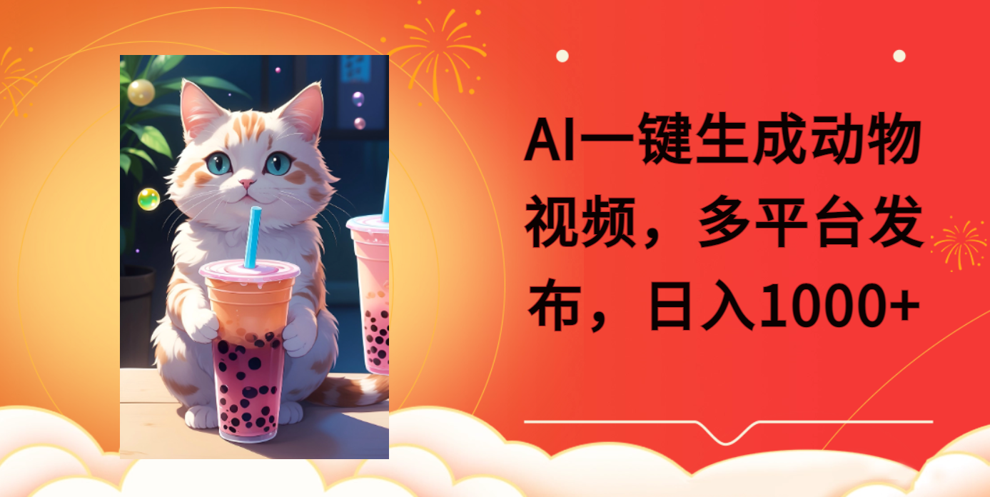 AI一键生成动物搞笑视频，多平台发布，轻松破千万播放，日入2000+_云峰项目库