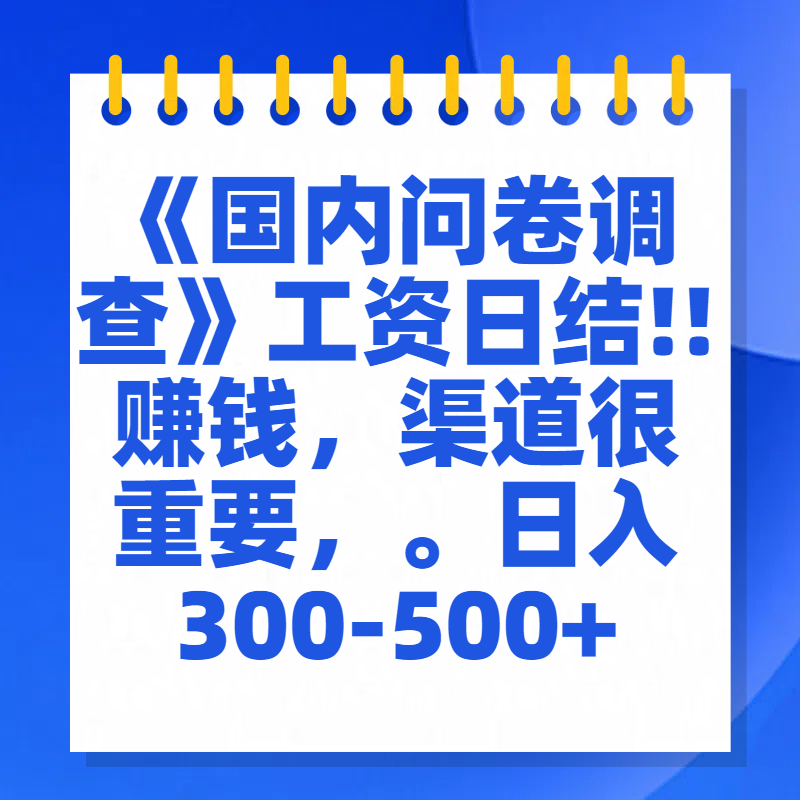 问卷调查答题，一个人在家也可以闷声发大财，小白一天2张，【揭秘】_云峰项目库