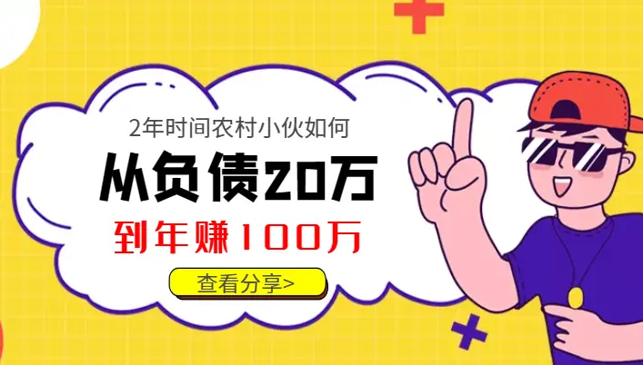 2年，农村小伙如何从负债20万到年入100万【图文】_云峰项目库