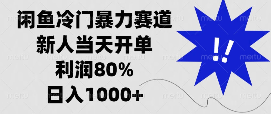 闲鱼冷门暴力赛道，利润80%，日入1000+新人当天开单，_云峰项目库