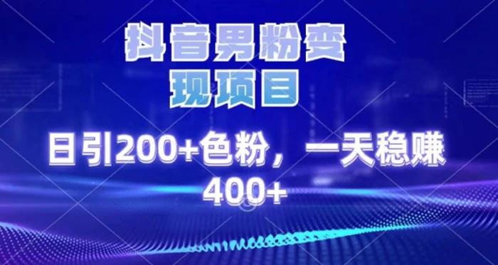 2025最新男粉项目 日引200 轻松月入2w+_云峰项目库
