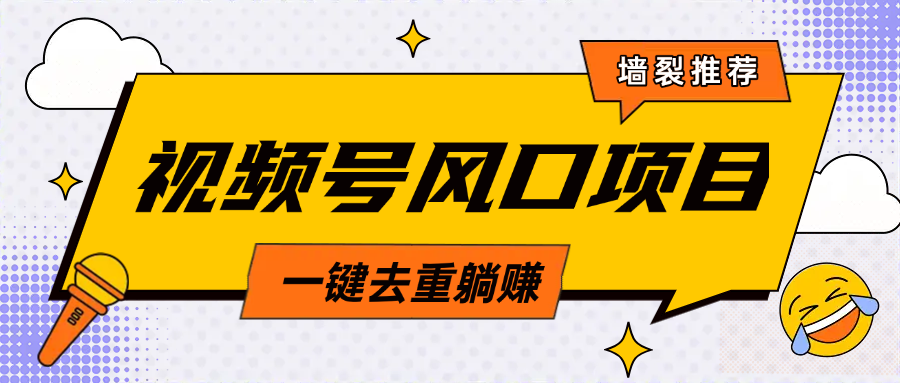 视频号风口蓝海项目，中老年人的流量密码，简单无脑，一键去重，轻松月入过万_云峰项目库