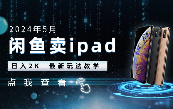 2024年5月闲鱼卖ipad日入2k，最新玩法教学_云峰项目库