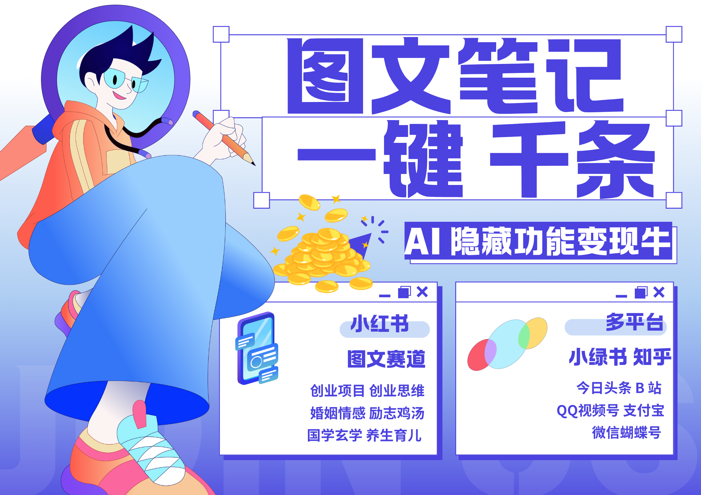 小红书小绿书 秒生图文一键千条 轻松变现3W+_云峰项目库