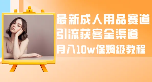 最新成人用品赛道引流获客全渠道，月入10w保姆级教程_云峰项目库