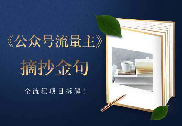 AI公众号流量主，摘抄金句一天100+，全流程项目拆解！_云峰项目库