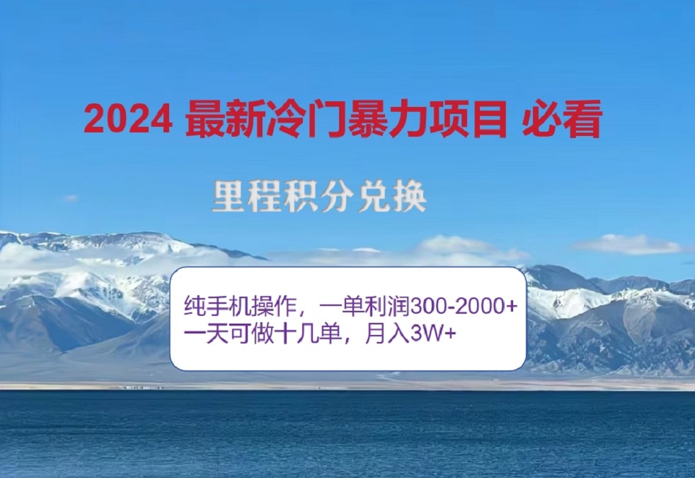 2024惊爆冷门暴利！出行高峰来袭，里程积分，高爆发期，一单300+—2000+，月入过万不是梦！_云峰项目库