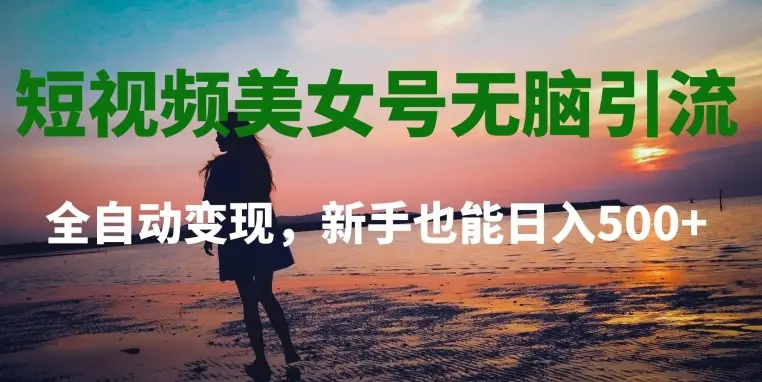 短视频美女号无脑引流，全自动变现，新手也能日入500+_云峰项目库
