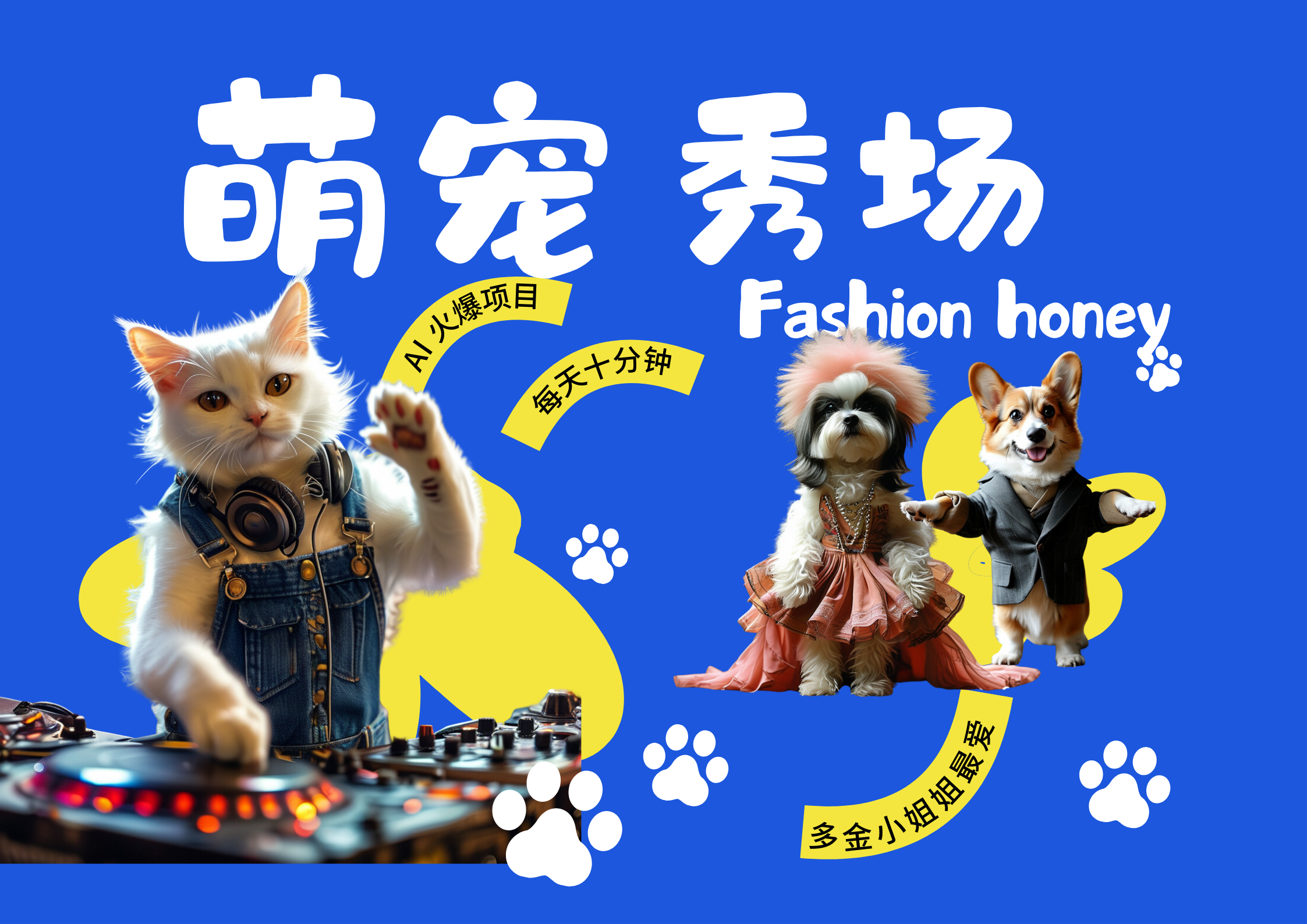 酷飒动物跳舞走秀  时尚喵FASHION汪 多金小姐姐最爱的 轻松月入破万_云峰项目库