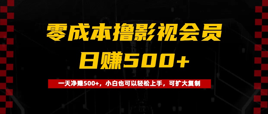 0成本撸影视会员，一天净赚500+，小白也可以轻松上手，可扩大复制_云峰项目库