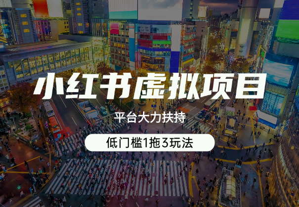 小红书虚拟项目，平台大力扶持，低门槛1拖3玩法_云峰项目库