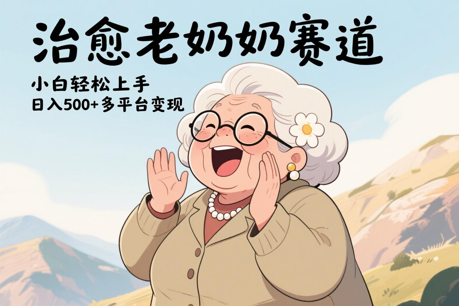视频号治愈老奶奶赛道，小白轻松上手，日入500+多平台变现_云峰项目库