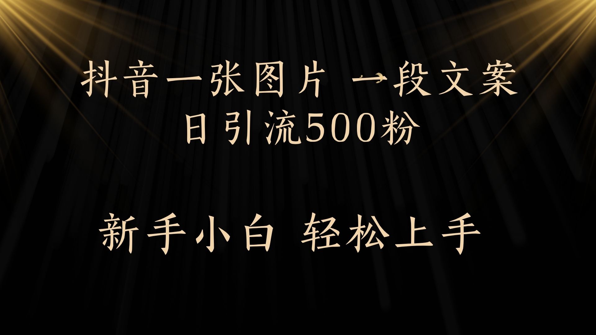 每天2分钟，抖音一张图片 一段文案日引流500粉_云峰项目库